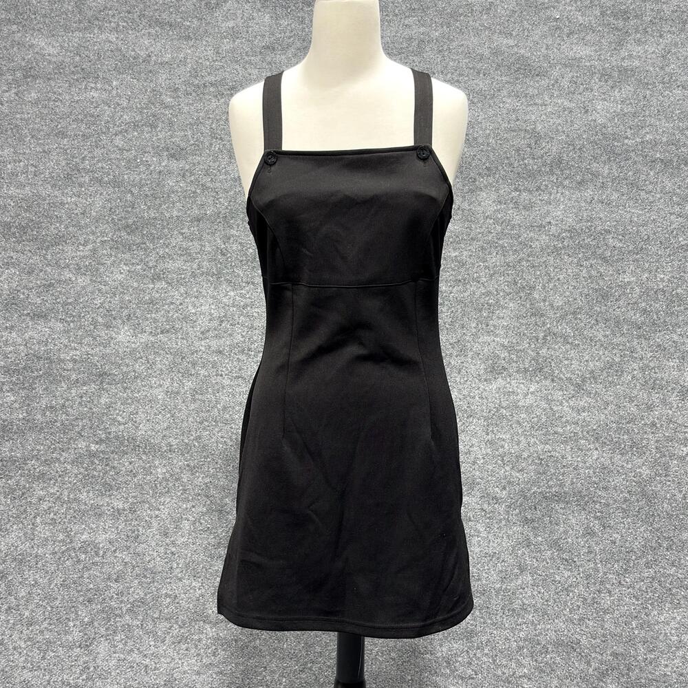 Vintage Chesley Dress Womens Medium Black Square Neck Back Zip Made USA LBD